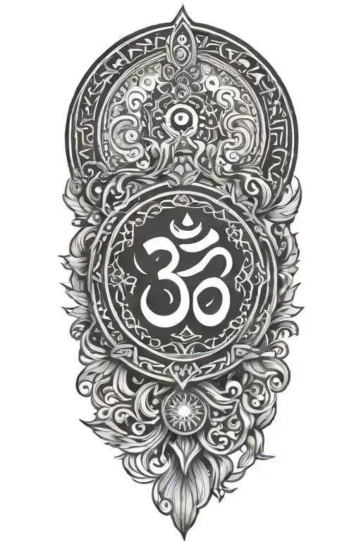 Incorporate an aum symbol tattoo design idea