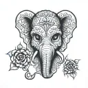 sugar skull elephant head tattoo design idea