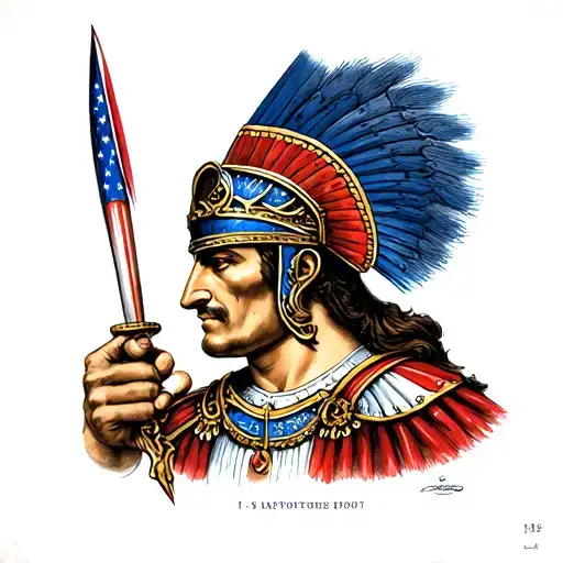 centurion profile tattoo design idea