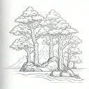 west coast trees tattoo design idea