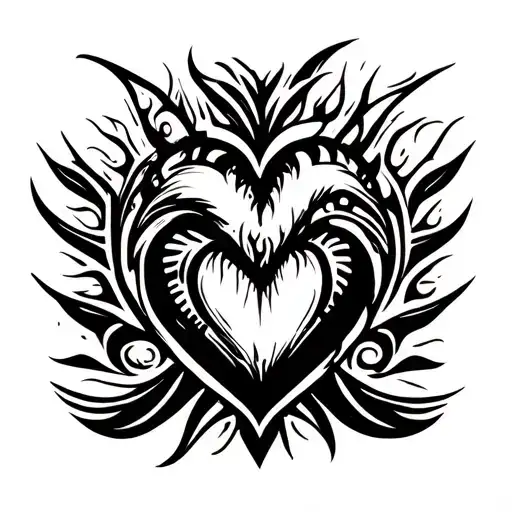 Neotribal Heart tattoo design idea