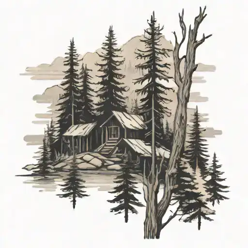 PNW Forest tattoo design idea