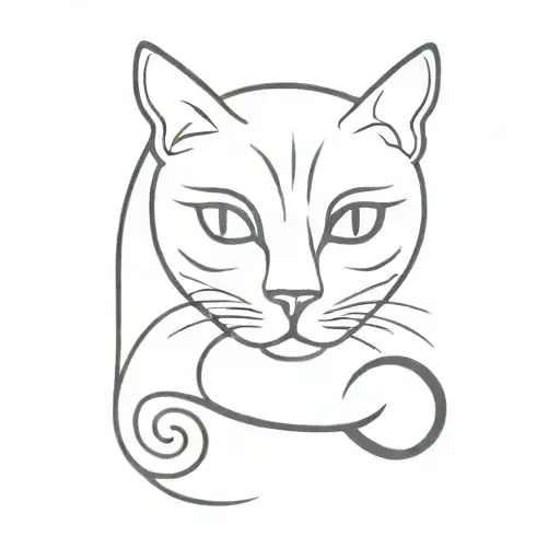 cat made of initials S D  tattoo design idea
