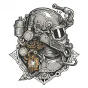 welding blueprint incorporating elements tattoo design idea