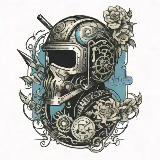 welding blueprint incorporating elements tattoo design idea