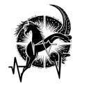 Sagittarius zodiac sign with a heartbeat line running through it tattoo design idea