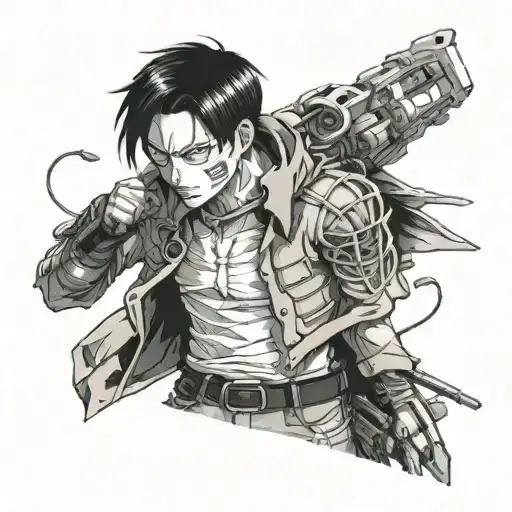 Levi next to the attack titan tattoo design idea