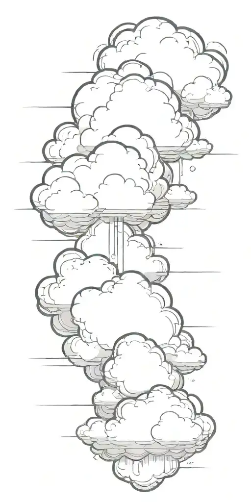 cloud surrounding background tattoo design idea