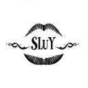 "Sissy Slut" "tribal" "slut" "pinstripes" "color" "femboy" tattoo design idea