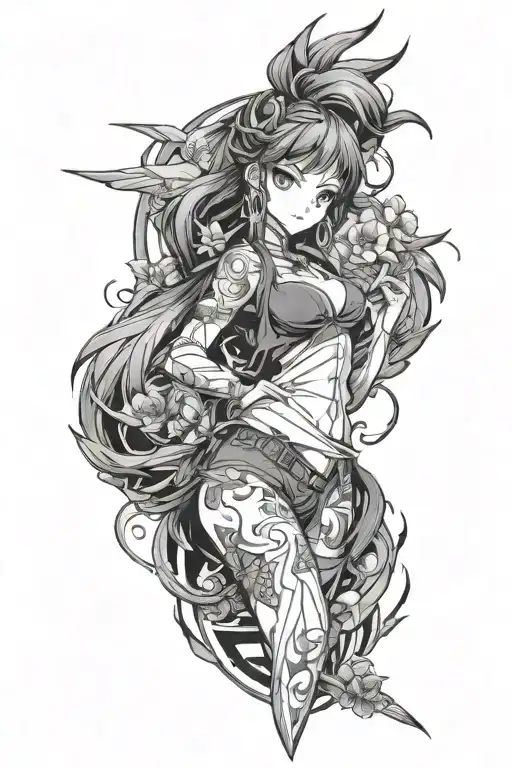 nana anime character tattoo design idea