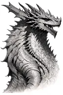 Alduin from Skyrim tattoo design idea