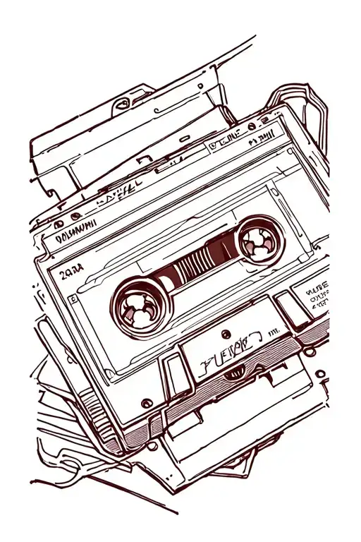 Old cassette tape tattoo design idea