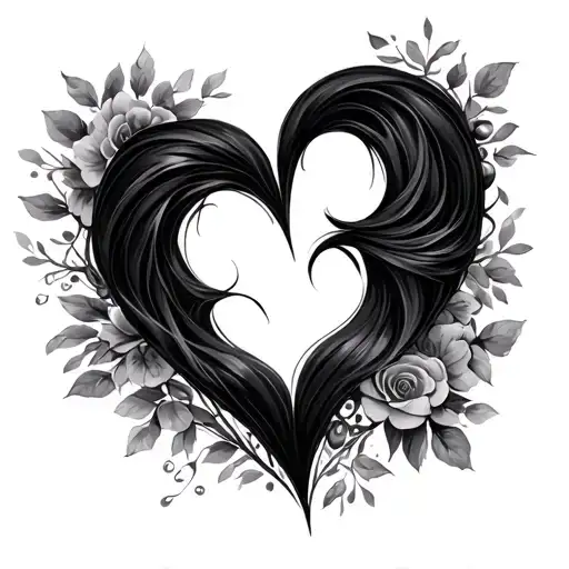 2 hearts within each other for mom & daughter combo tattoo design idea