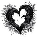 2 hearts within each other for mom & daughter combo tattoo design idea