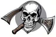 tomahawk with skull tattoo design idea