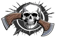 tomahawk with skull tattoo design idea