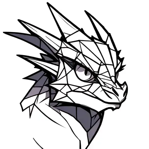 Spyro the Dragon, PS1 art style, head profile tattoo design idea