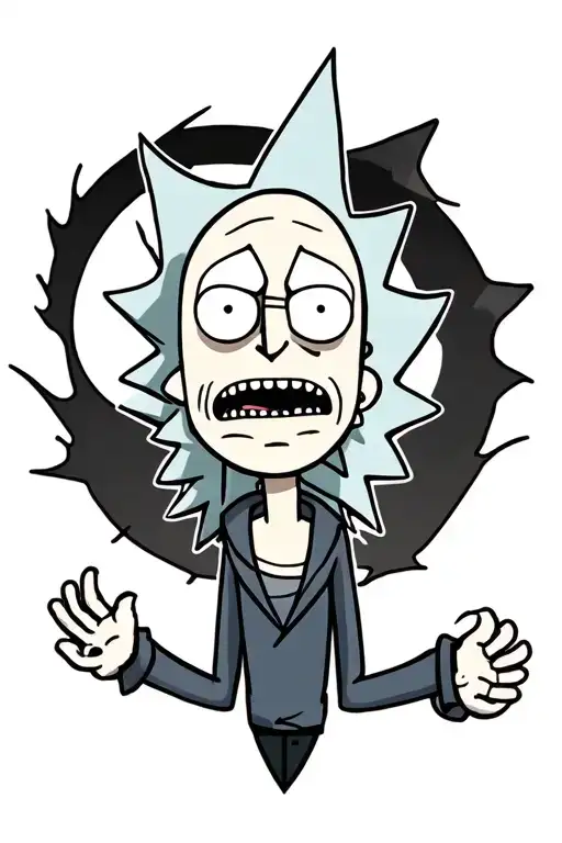 the animated series Rick and Morty in realitythe animated series Rick and Morty in a realistic way  tattoo design idea