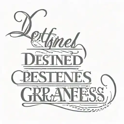 Destined For Greatness fore arm tattoo cursive letters tattoo design idea
