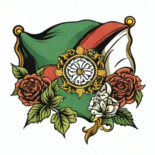 Italian flag tattoo design idea