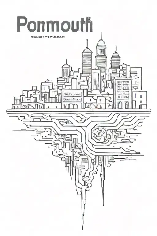 Portsmouth name,  Interstate number, picture of the  city, water, 757 area code  tattoo design idea