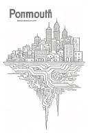 Portsmouth name,  Interstate number, picture of the  city, water, 757 area code  tattoo design idea