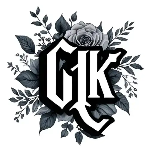 use gk letter, minimalistic and romantic tattoo design idea