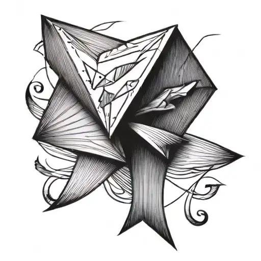Kite with an envelope tattoo design idea