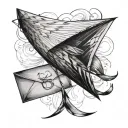 Kite with an envelope tattoo design idea