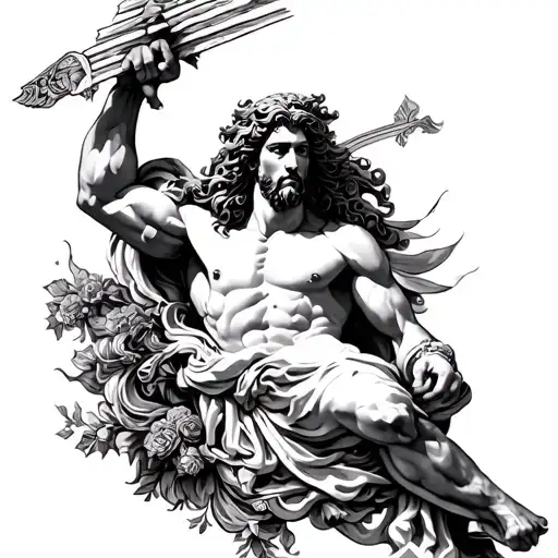 Tattoo for the full arm where the power of the Greek gods is represented tattoo design idea