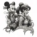 Disney Couple tattoo design idea