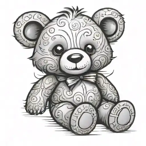 teddy bear tattoo design idea