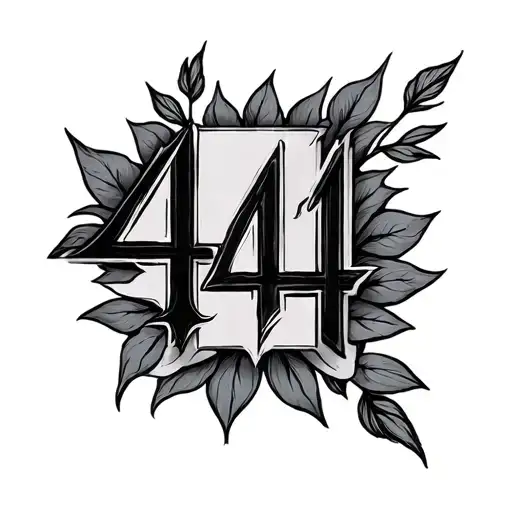 444 written tattoo design idea