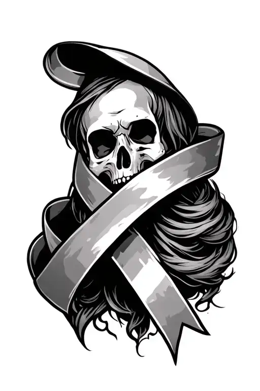 cancer survivor with cancer ribbon wrapped tattoo design idea