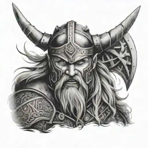 Nordic berserker viking sleeve tattoo tattoo design idea