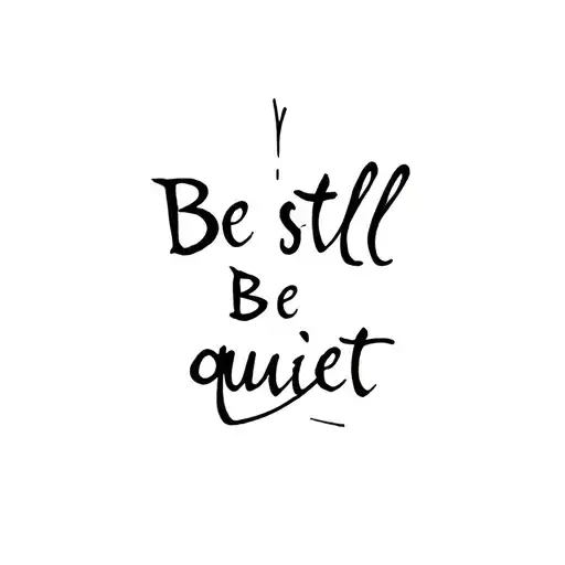 Be still be quiet tattoo design idea