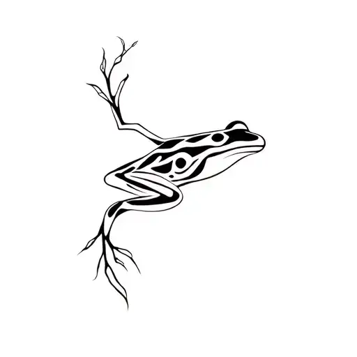 tribal tree frog tattoo design idea