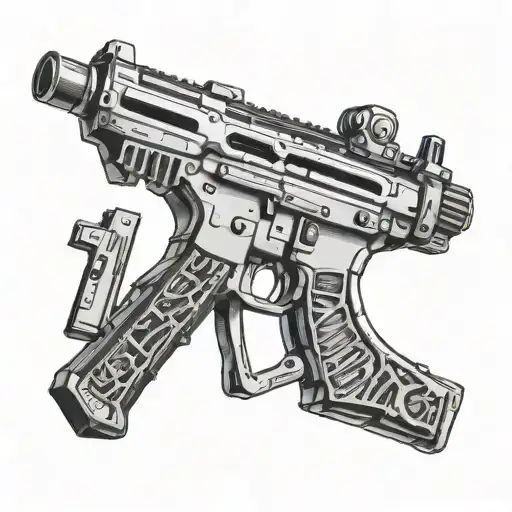 and 47 assault rifles tattoo design idea