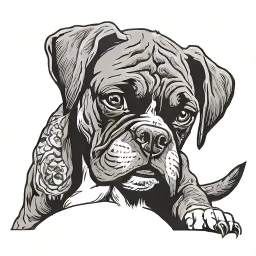 Boxer Dog tattoo design idea