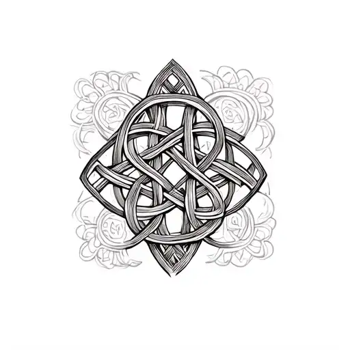 father daughter Celtic knot with repeat dhara knot design tattoo design idea