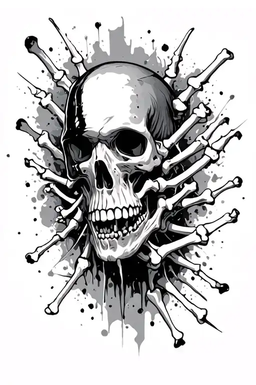 javo with forearm bone tearing through skin glass bones tattoo design idea