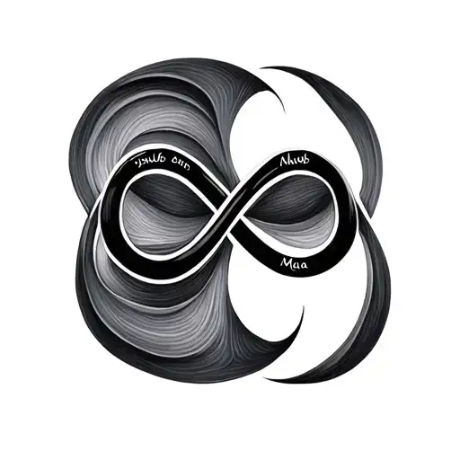 Infinity symbol with the names Jakub and Maya tattoo design idea