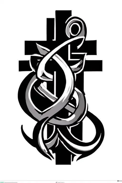 chi rho alpha and omega in a cross tattoo design idea
