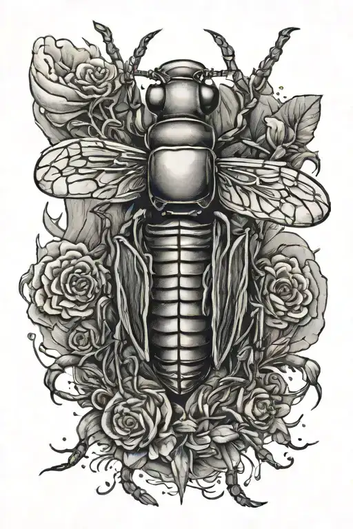 Insect Funeral Pyre tattoo design idea