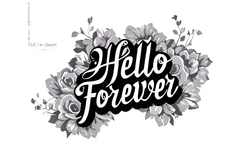 "Hello Forever" Arabic calligraphy tattoo design idea