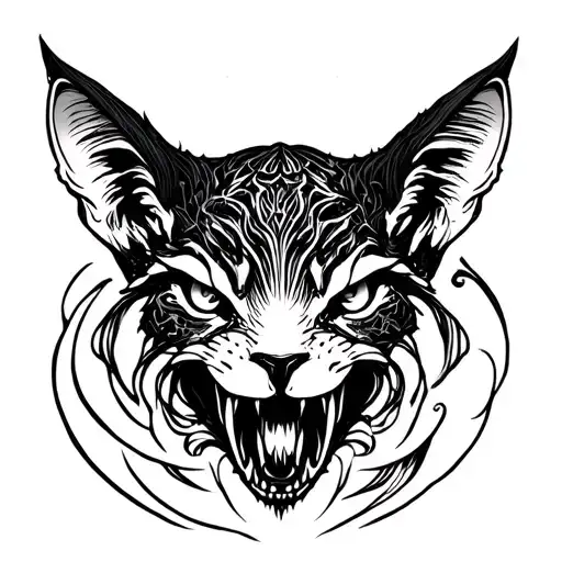 animals horror tattoo design idea