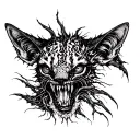 animals horror tattoo design idea