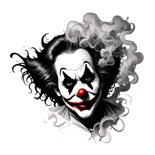 Killer Clown Smoke Tattoo tattoo design idea