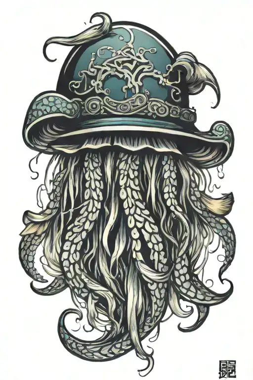 Viking jelly fish tattoo design idea