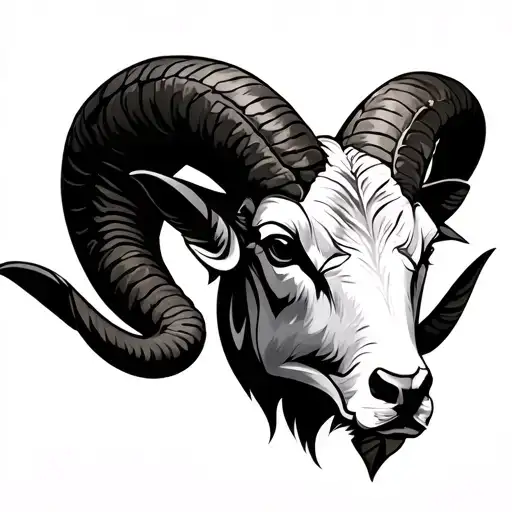 gothic ram head tattoo design idea